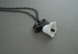 WN32 - Hawthorn Necklace (oxidised silver & vintage glass)