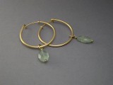 WE26 - Gold  Aquamarine Earrings