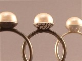 WR45 - Pearl  & Oxidised Silver Rings