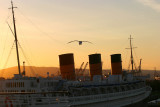 Sunset over the Queen Mary