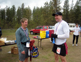 Larry & David share laughs after the race
