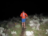 Tim Englund runs uphill, pre-dawn