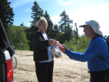 Marilyn hands out what Leon calls friggin pink sunscreen
