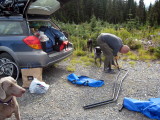 setting up the hammock