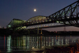 Moon and Quebec Bridge