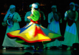 The dancer keeps whirling for an hour accompanied by the drums beats