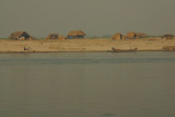 along the river