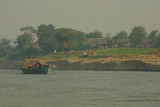 along the river