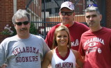 mike, jasper and bobby getting our picture taken with a cheerleader!