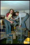 Josiah and me stacking crates