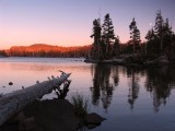 Middle Velma lake sunset and moorise