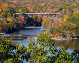 Three Bridges Up Close(from Hudson River-Fall Colors)