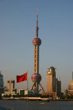 Oriental Pearl and Chinese Flag, Shanghai