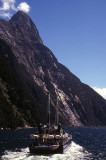 Mitre Peak and Boat at Milford Sound