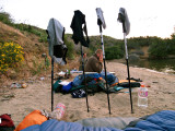 Camped at the edge of the Dead Rabbit lake