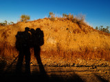 Nathalie and Aaron, desert kiss.