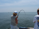 Nancy with a big Sting Ray