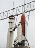 Space Shuttle replica in launchpad