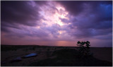 Sunset in the desert before the storms