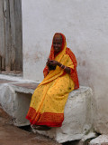 Yellow saree in Badami