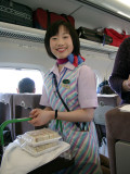 A girl in the Shinkansen train