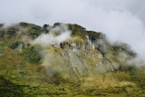 Clouds are building and drizzle is not far away at Laguna Huayabamba