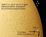 20050121 00:21 hrs UT solar Ha SolarMax40 C6 flare assoc with 720