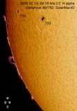 20050210 04:16 hrs UT solar Ha SolarMax40 733 734