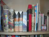 Heres what the smaller format books look like on the shelf.