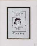 Check out this (likely) Schulz forgery that sold on eBay in April 2007 for $710.  Charles is misspelled as Charls!