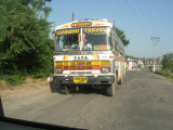 The bus terrorized us on the way back from Palumpur, here shown trying to pass as a blind curve approaches.  Honked nonstop.