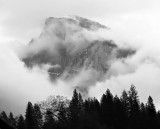 Half Dome and clouds