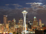 Seattle under a full moon