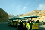 the tuf-tuf - a noisy tractor dressed up to look like a train - ferries visitors between the entrance and the tombs