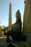 pink granite obelisk at the back