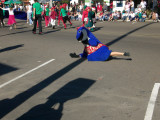 (Hes posing, not falling)