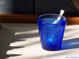 Blue glass in the light