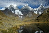 Laguna Carhuacocha et vue sur le Yerupaja (6634m)