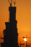 Burj Dubai construction at sunset Sep 06