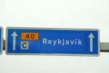 Roadsign for Reykjavk