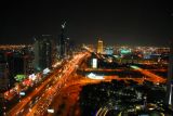 Sheikh Zayed Road at night from U.P. Tower (next to Emirates Towers)