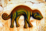 Bas-relief chameleon, Chez Yemadje, Abomey, Benin