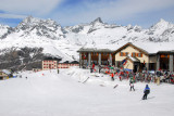 The slopes surrounding Zermatt are full of restaurants with inviting terraces for taking a break