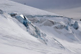 Glacial ice at the Zermatt summer ski area