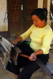 Lao woman weaving cloth at Ban Xang Hai