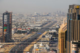 Sheikh Zayed Road looking towards Dubai Marina, Mall of the Emirates, from the top of U.P. Tower