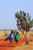 Tuareg men walking along the track