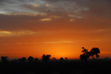 Sunset, a short distance out of  Sgou, Mali