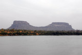 Buttes across the Senegal River from Diamou, Mali
