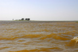Wide Niger River during the high water season